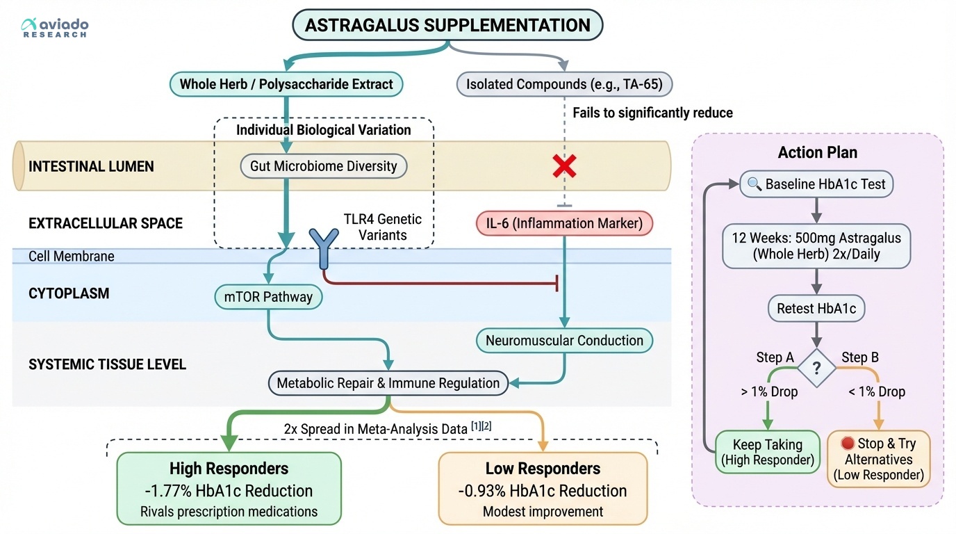 Astragalus Cuts HbA1c by Up to 1.77% — But Only If You're in the Right Half of Responders