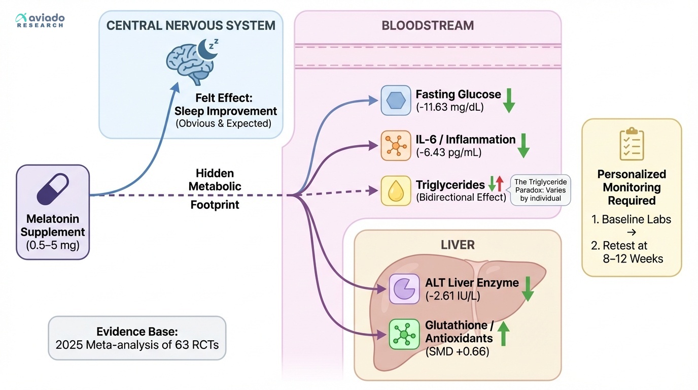 Melatonin Is Not Just a Sleep Pill: Your Nightly Dose Is Quietly Reshaping Your Metabolic and Inflammatory Biomarkers