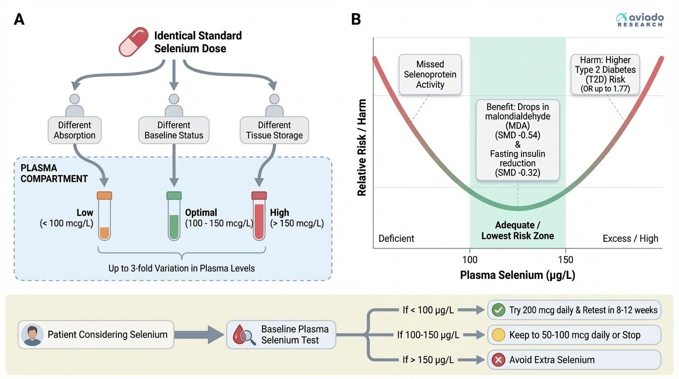 Your Selenium Level Is Either Too Low or Too High — and Standard Dosing Can't Tell You Which